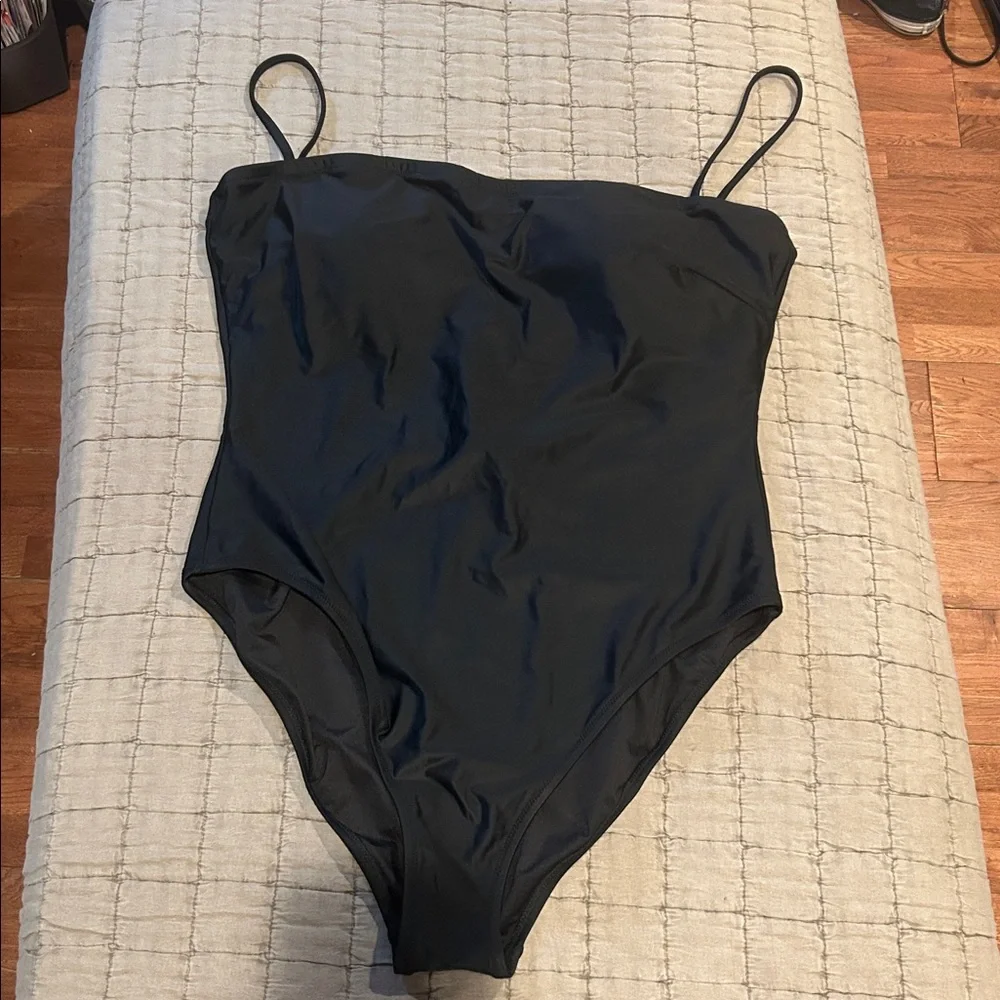 JCrew Square Neck One piece Swimsuit Classic Black Swimsuit Bathing suit